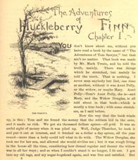 Image of Chapter 1 of Huckleberry Finn.